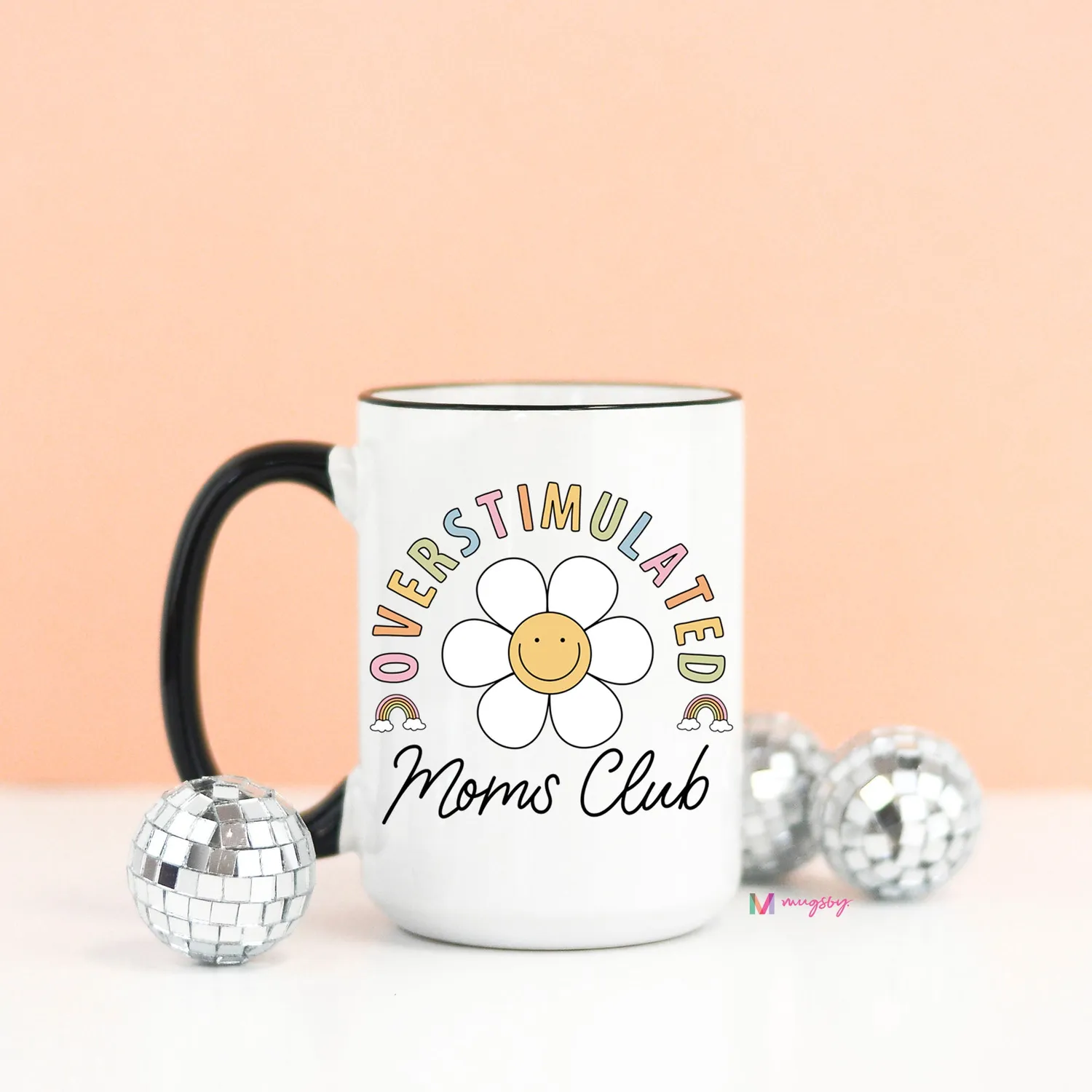Mugsby Overstimulated Mom's Club krus 11 oz hvid