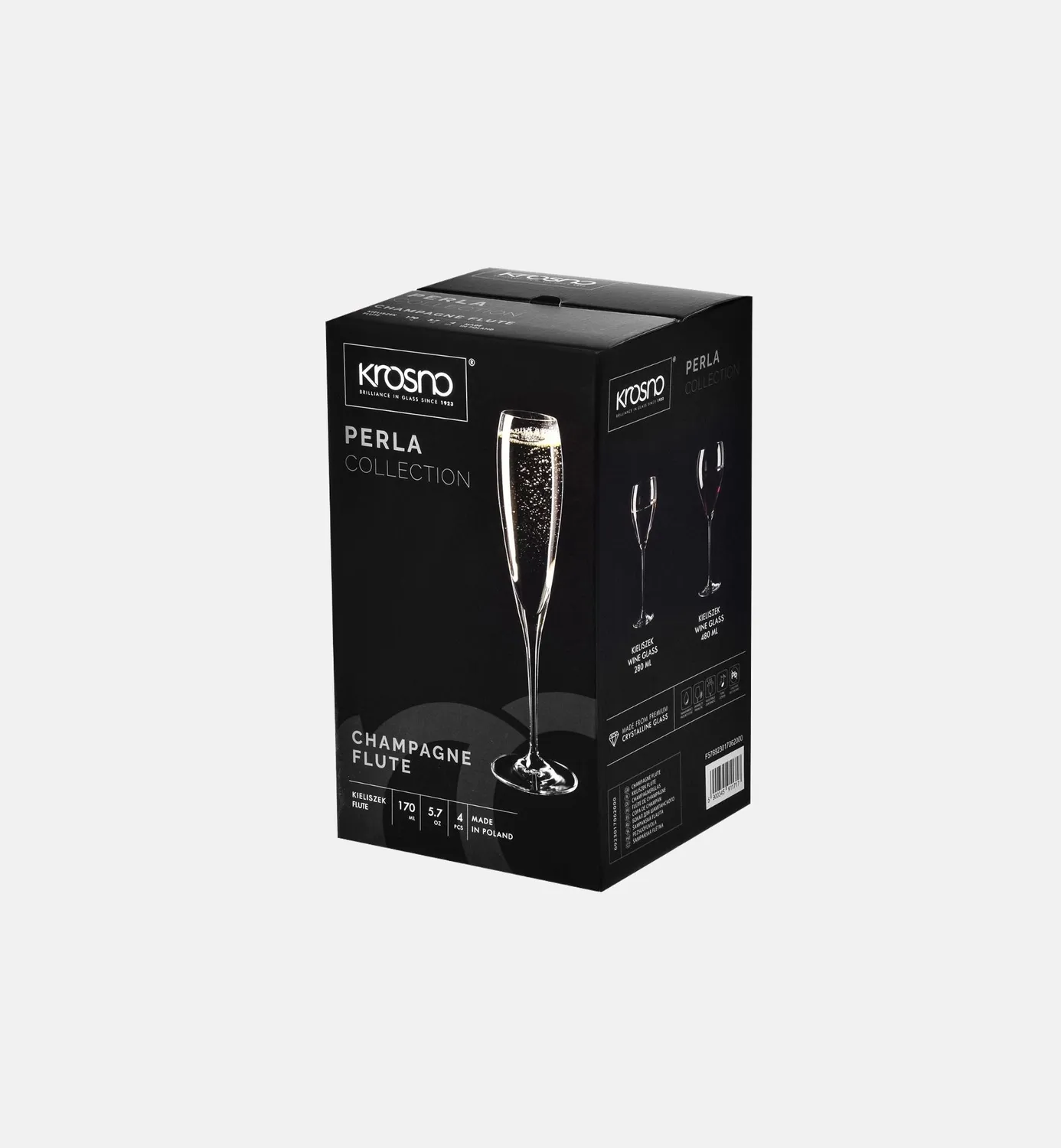 Krosno Perla champagneglas 170 ml 4 stk