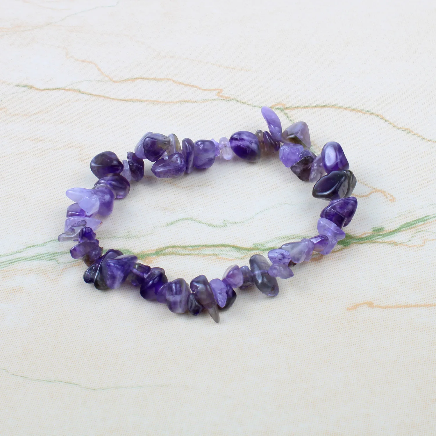 El'Cobre Amethyst Crystal Chip armbånd lilla beroligende