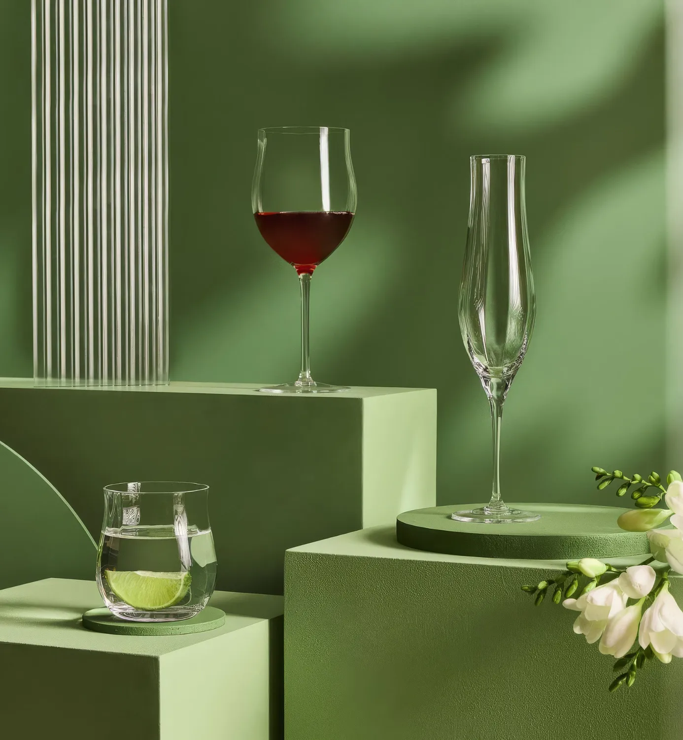 Krosno Fiore glassæt 12 dele klart krystal