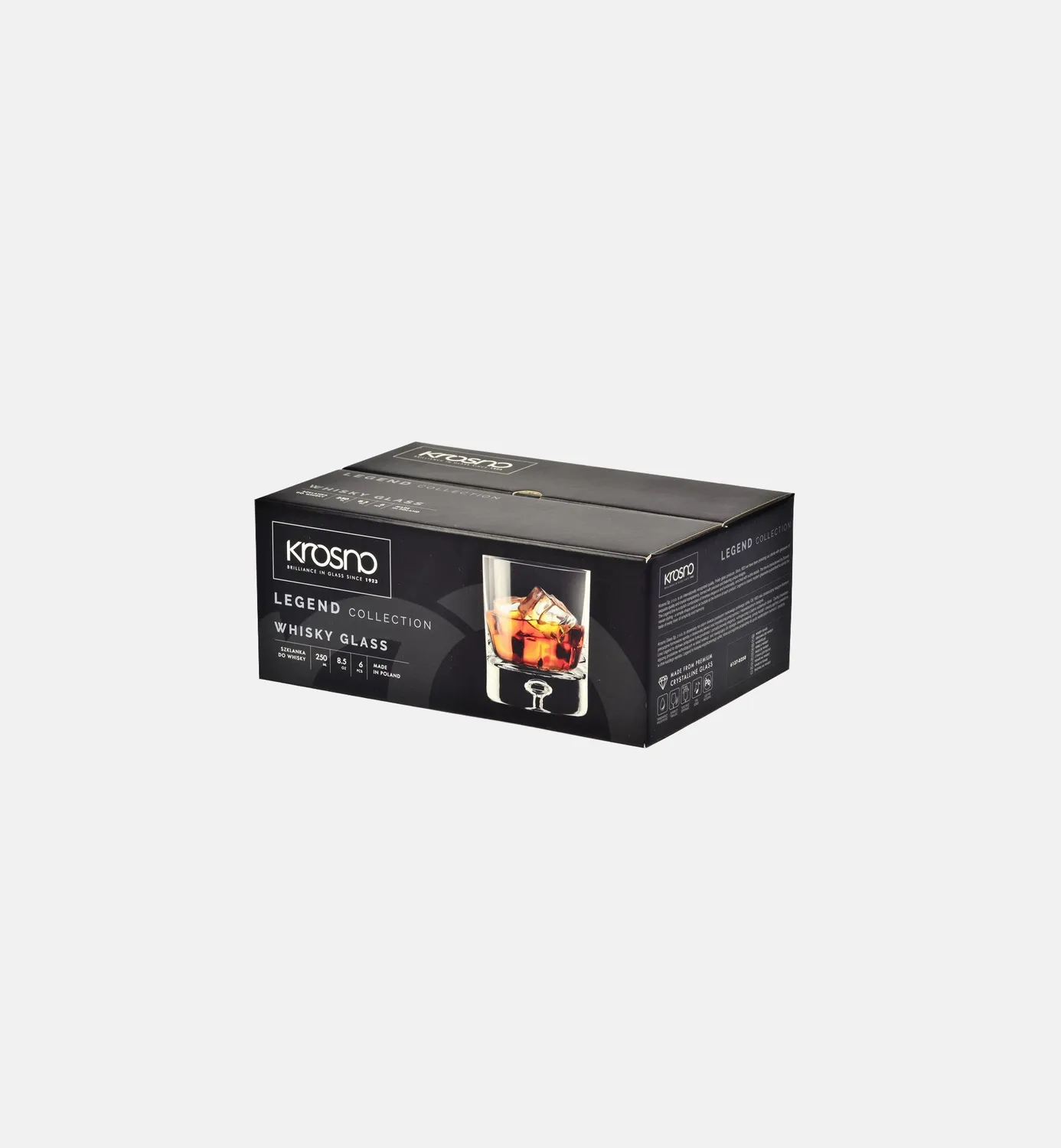 Krosno Legend whiskyglas 250 ml luftboble 2 stk