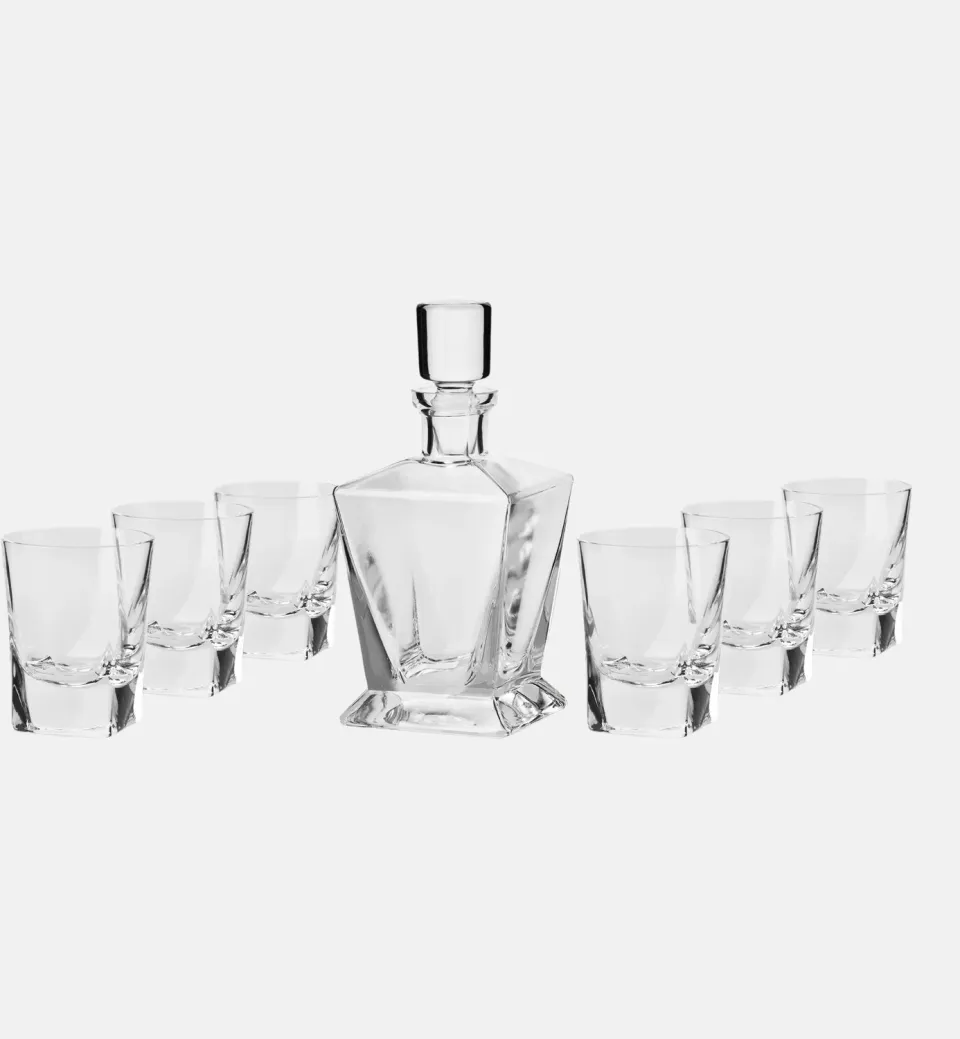 Krosno Caro whiskysæt 7 dele karaffel + glas 280 ml