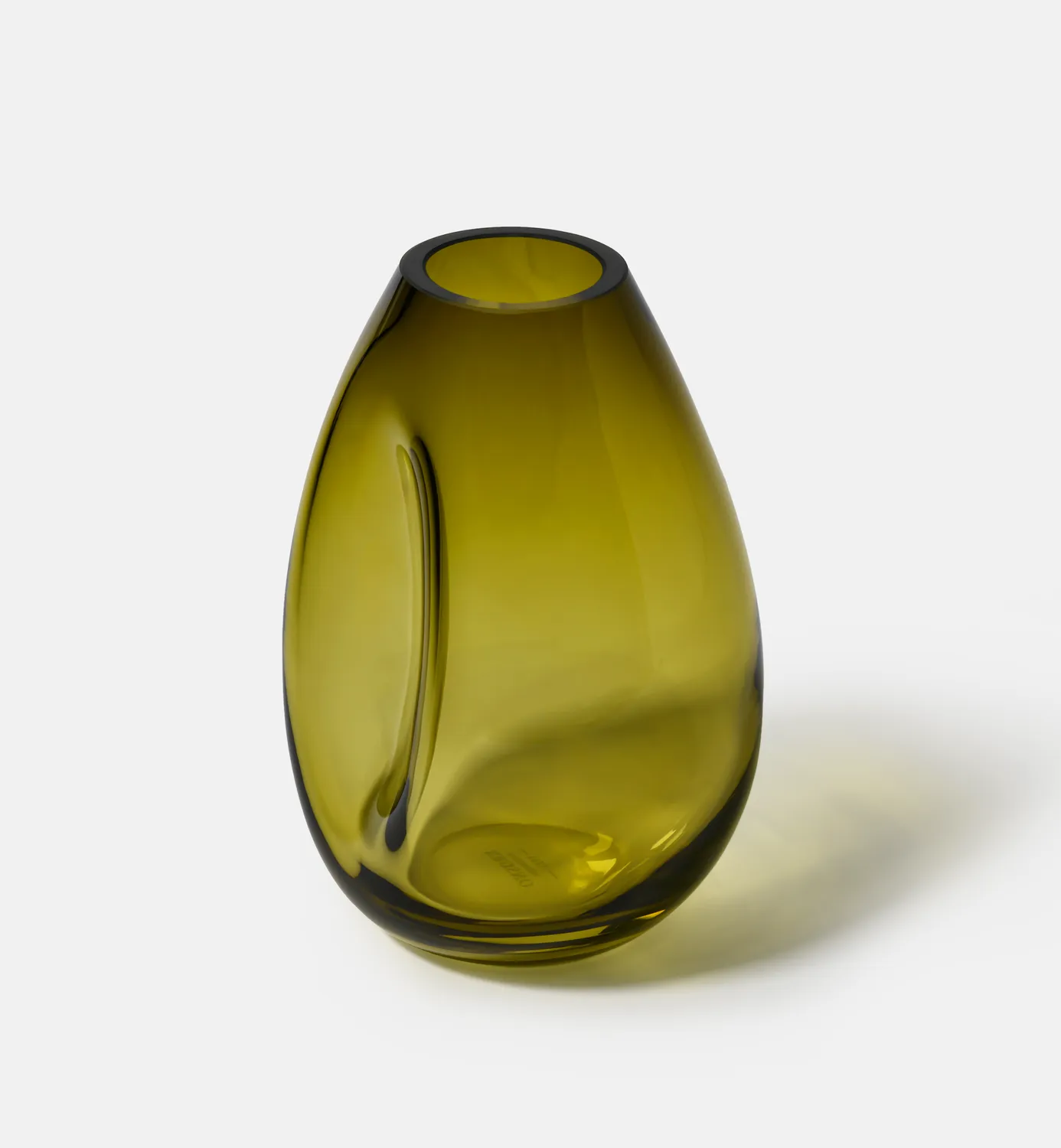 Krosno Flow vase olivengru00f8n 20 cm mundblu00e6st glas