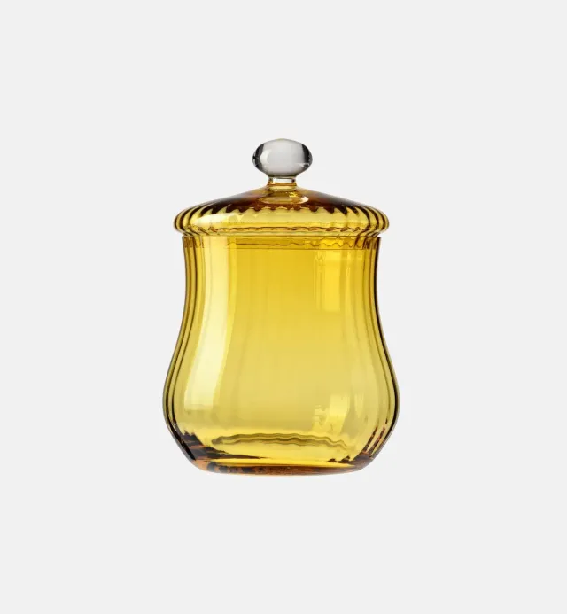 Krosno krukke med låg 30 cm amber glas