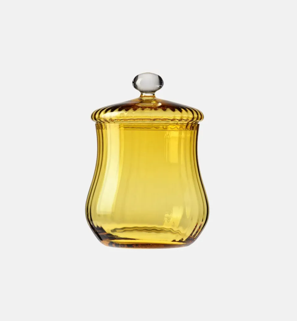 Krosno krukke med låg 30 cm amber glas