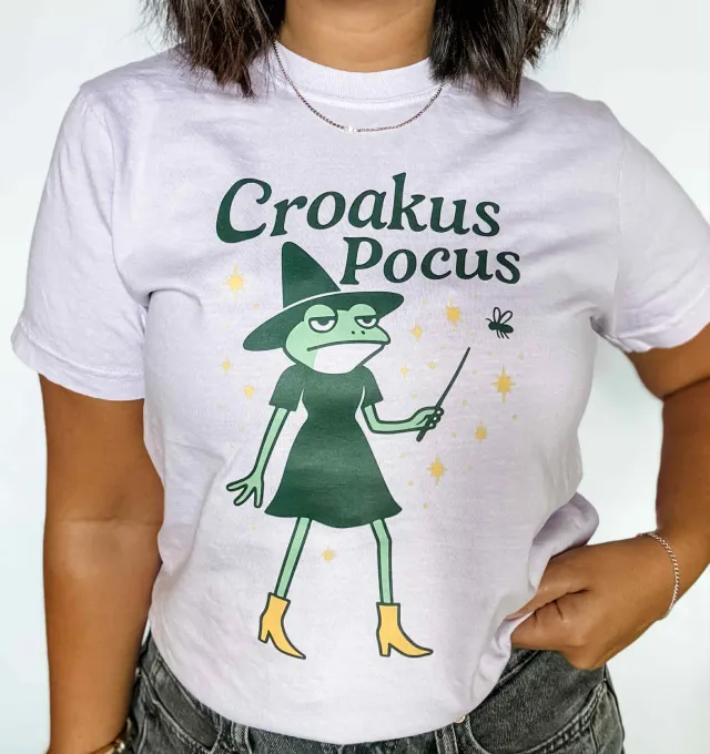 Mugsby Croakus Pocus T-shirt orkide lilla bomuld