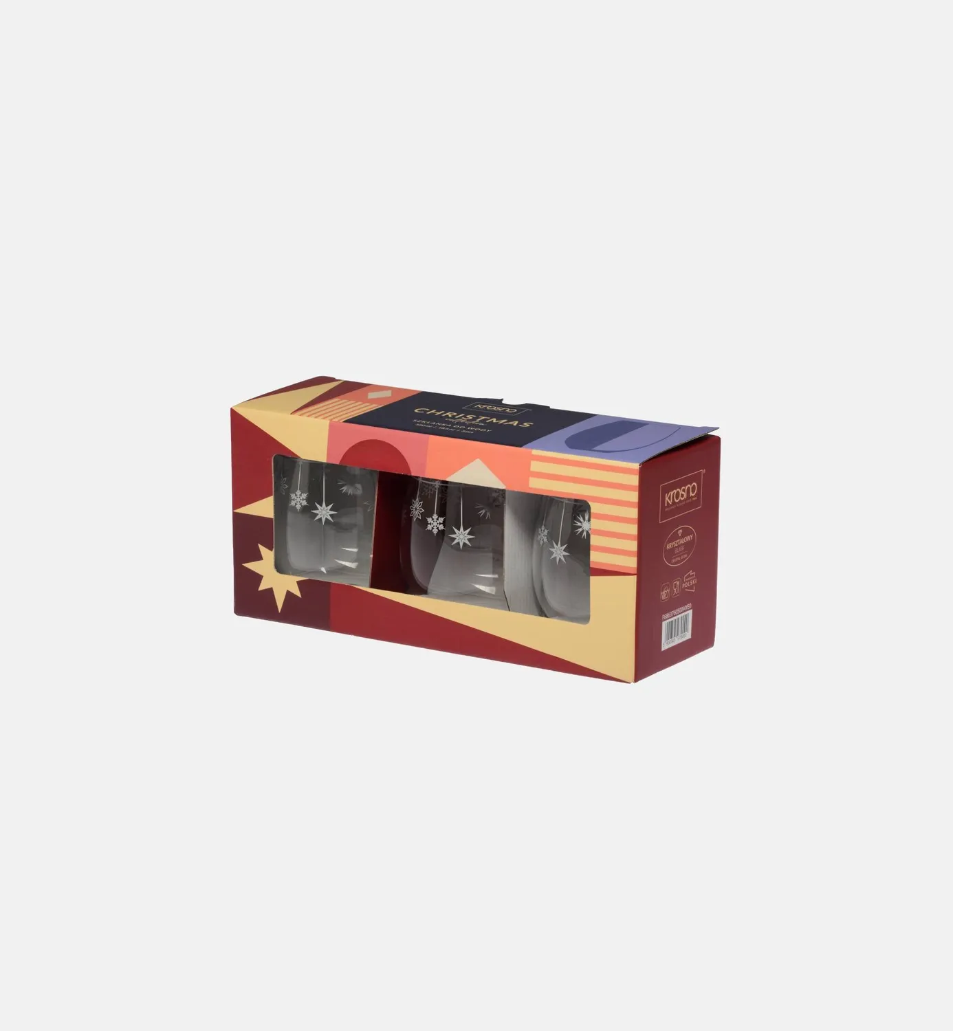 Krosno Christmas vandglas 550 ml med snefnug