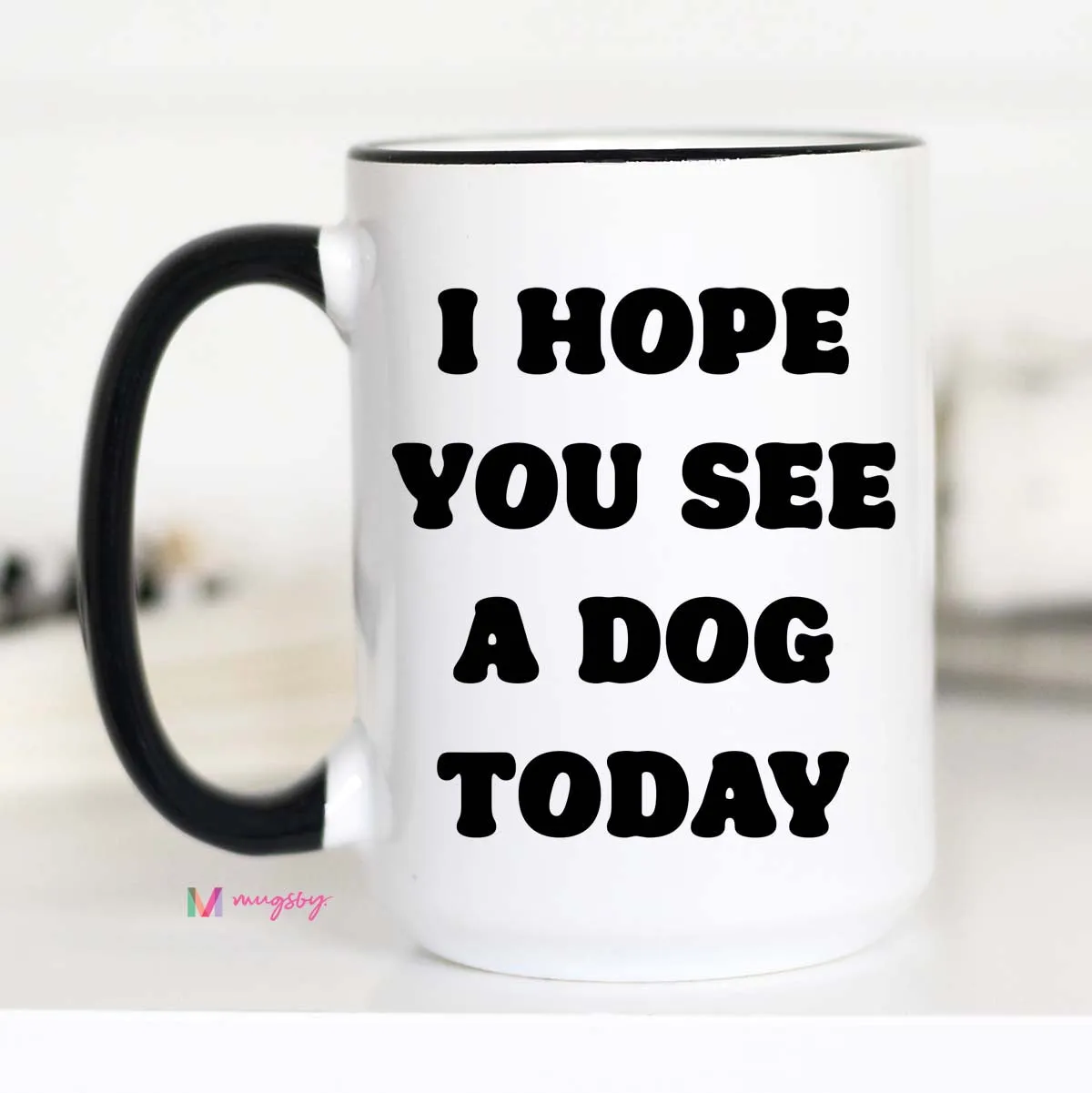 Mugsby See a Dog Today kop 11 oz hvid keramik hund