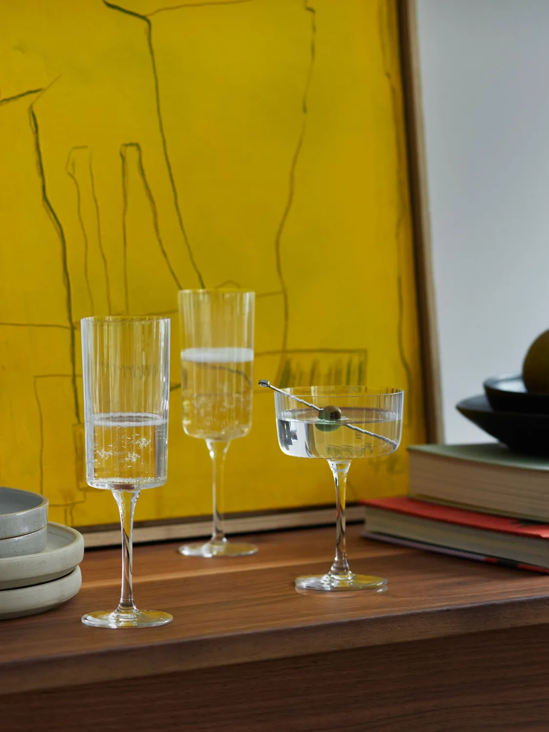 LSA Gio Line champagneglas 4 stk flute tekstureret