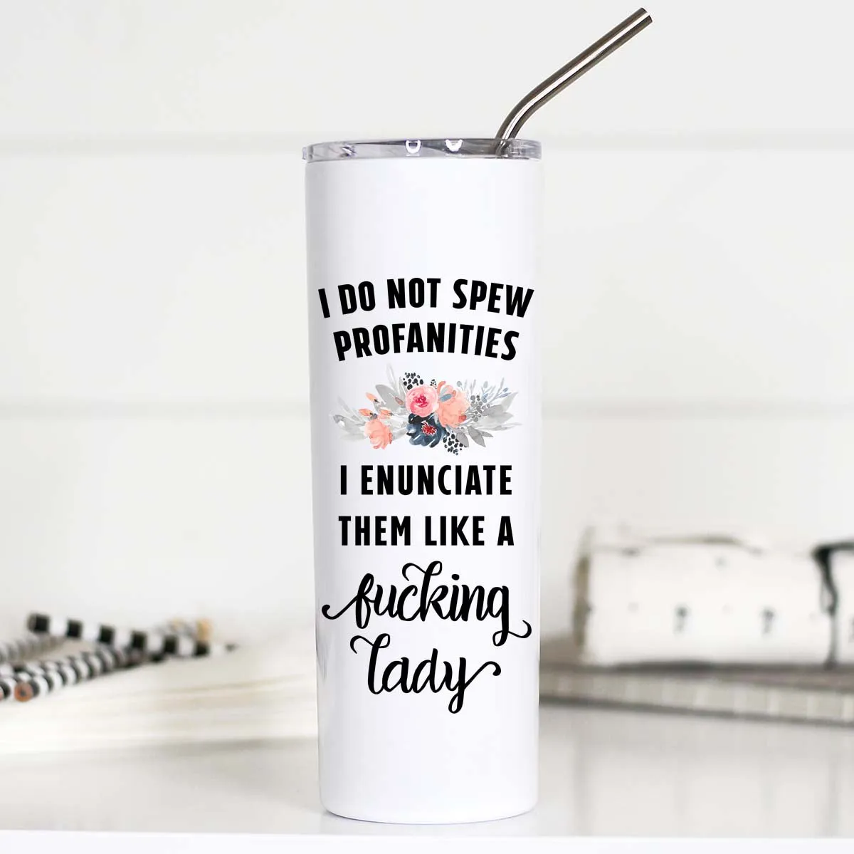 Mugsby Enunciate Lady Termokop 591 ml metalsugrør
