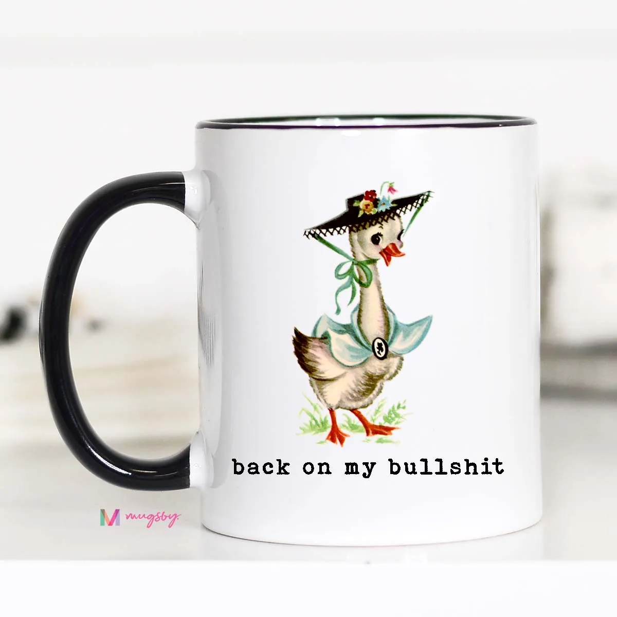 Mugsby Silly Goose kop 325 ml hvid vintage