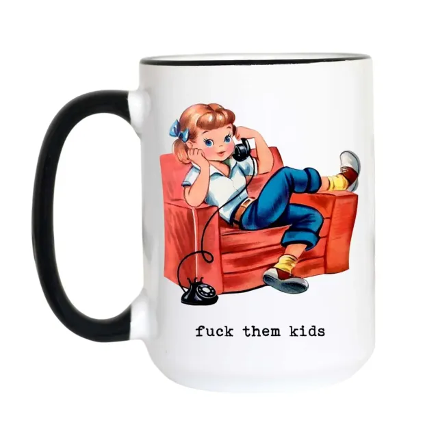 Mugsby Fuck Them Kids kop 325 ml hvid sjov