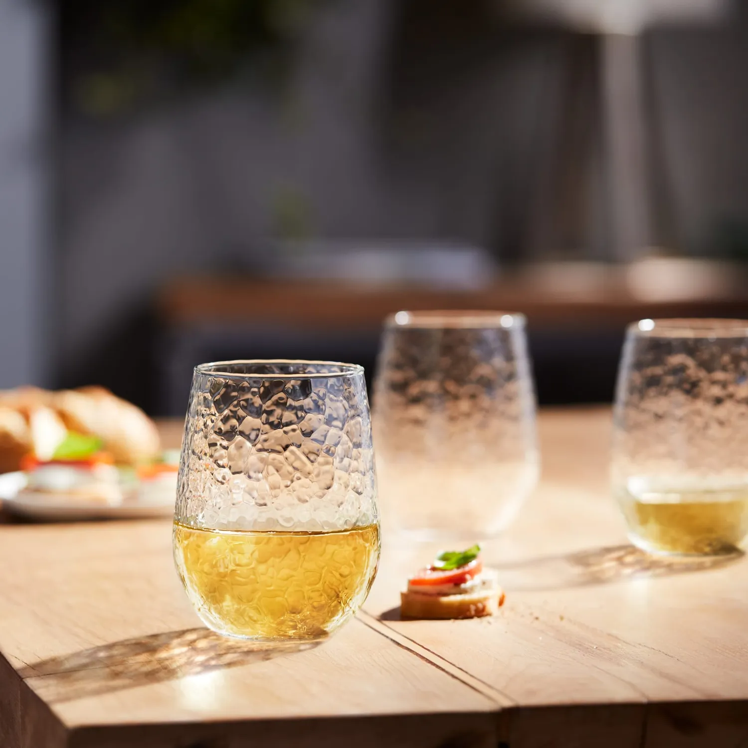 Libbey Hammered stilkløst vinglas 503 ml sæt med 8