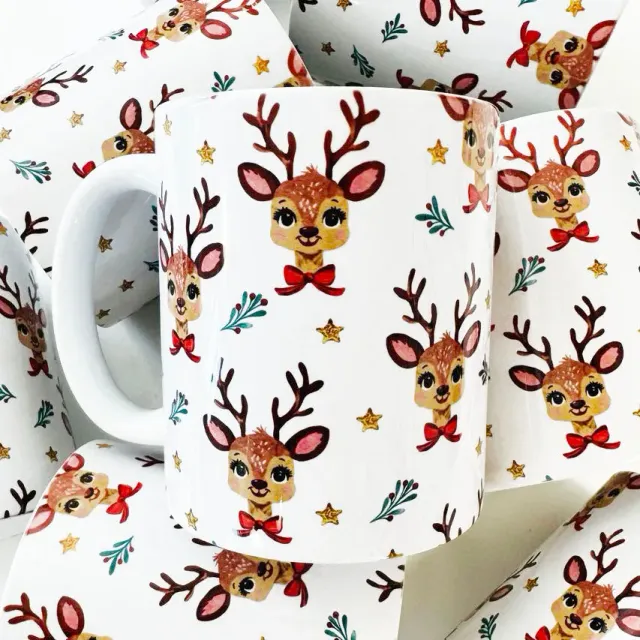 Mugsby Christmas Reindeer krus 11 oz hvid keramik jul