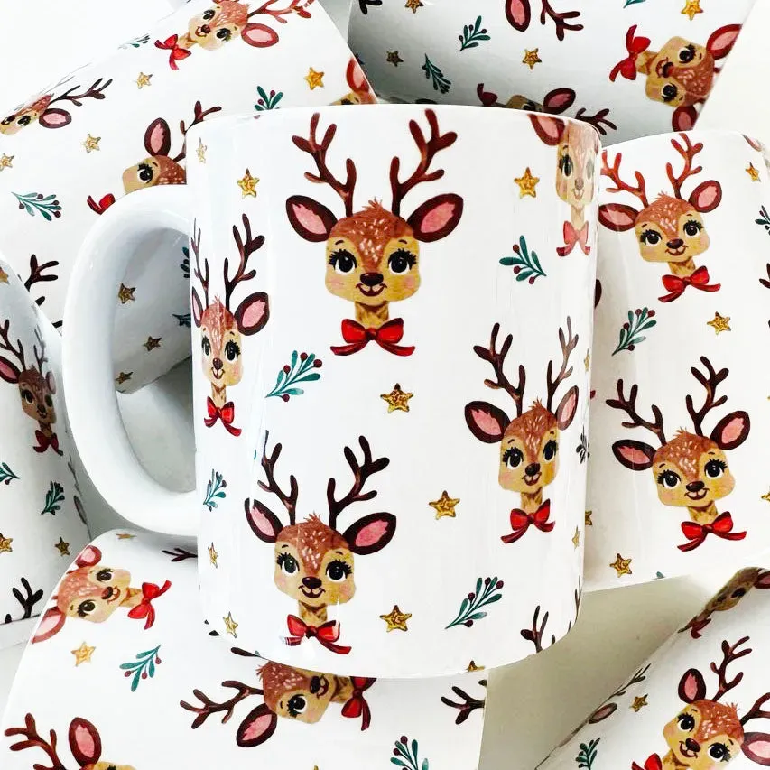 Mugsby Christmas Reindeer krus 11 oz hvid keramik jul
