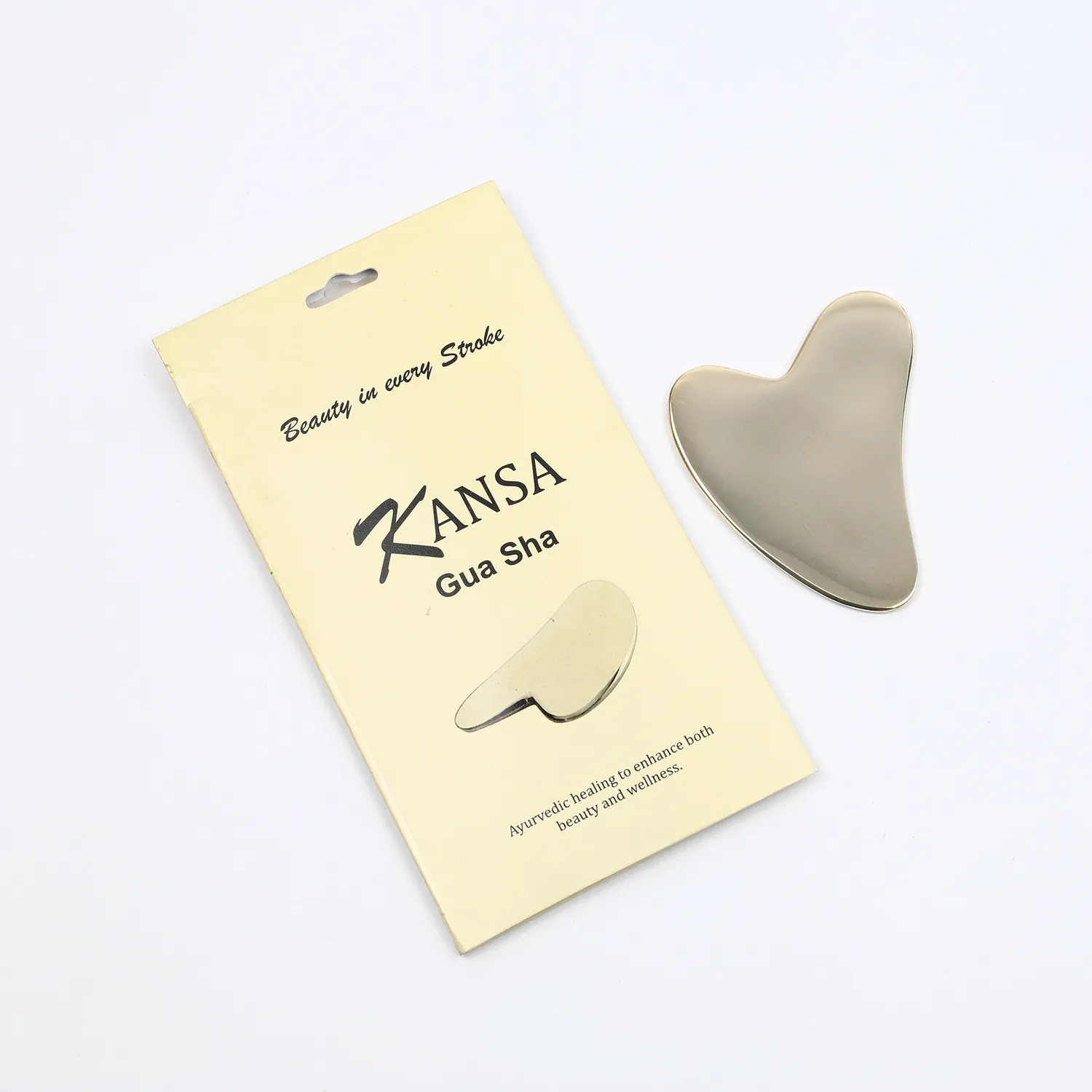 El'Cobre Deluxe Kansa Gua Sha hjerte ansigtsskraber bronze