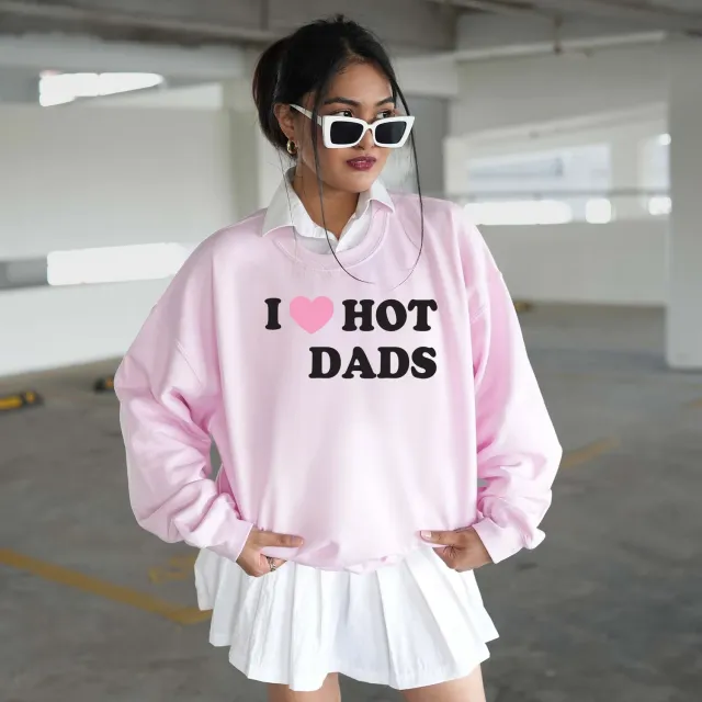Mugsby I Love Hot Dads sweatshirt pink S