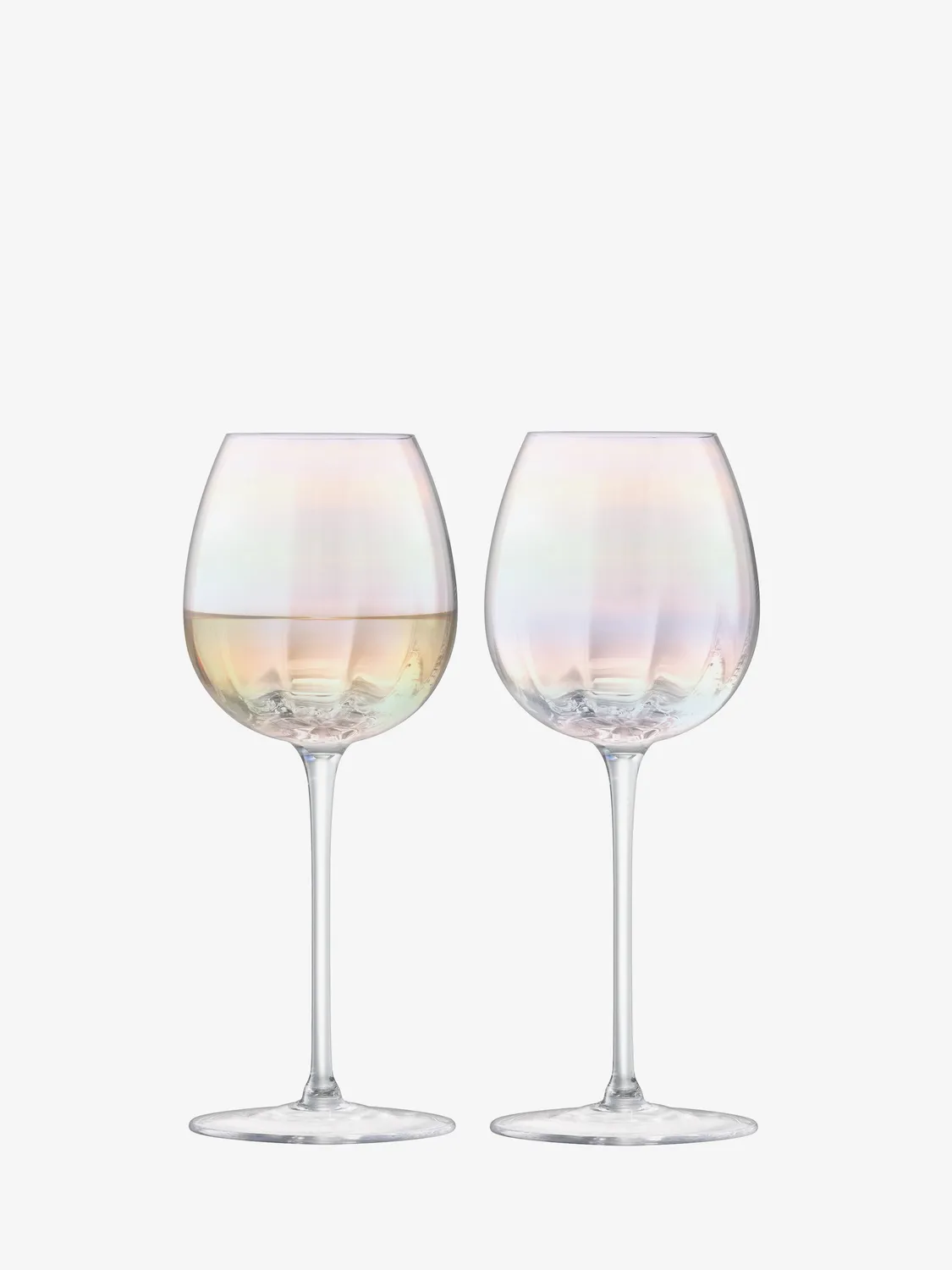 LSA Pearl hvidvinsglas i glas 2 stk perlemor