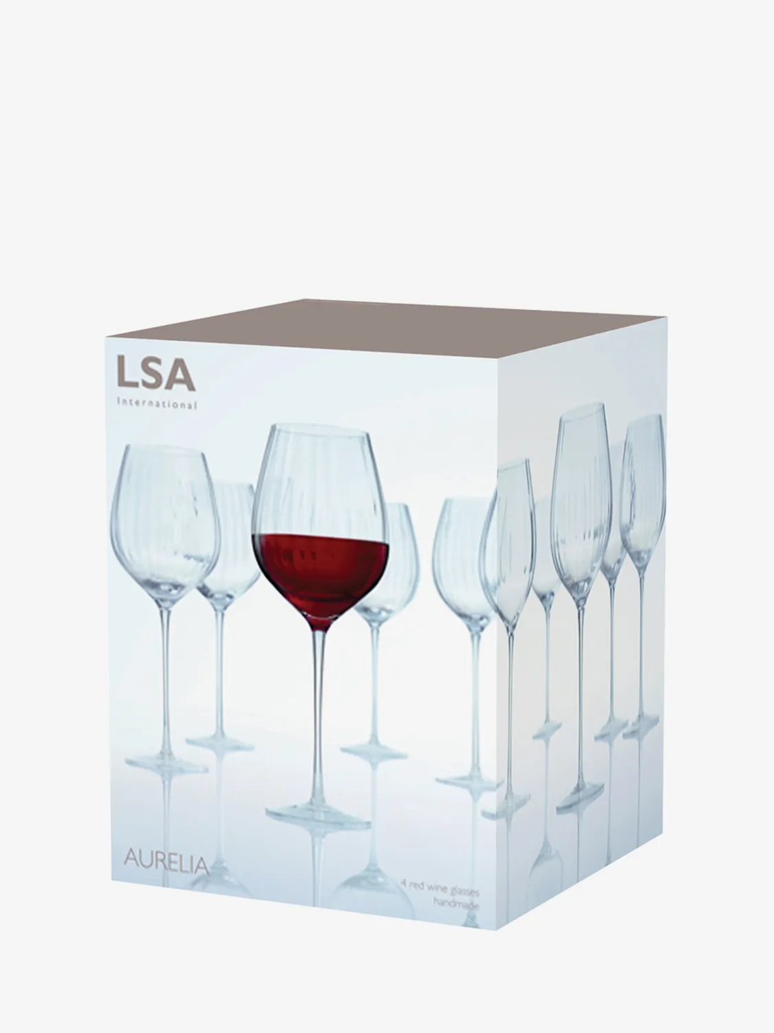 LSA Aurelia rødvinsglas 4 stk riflet