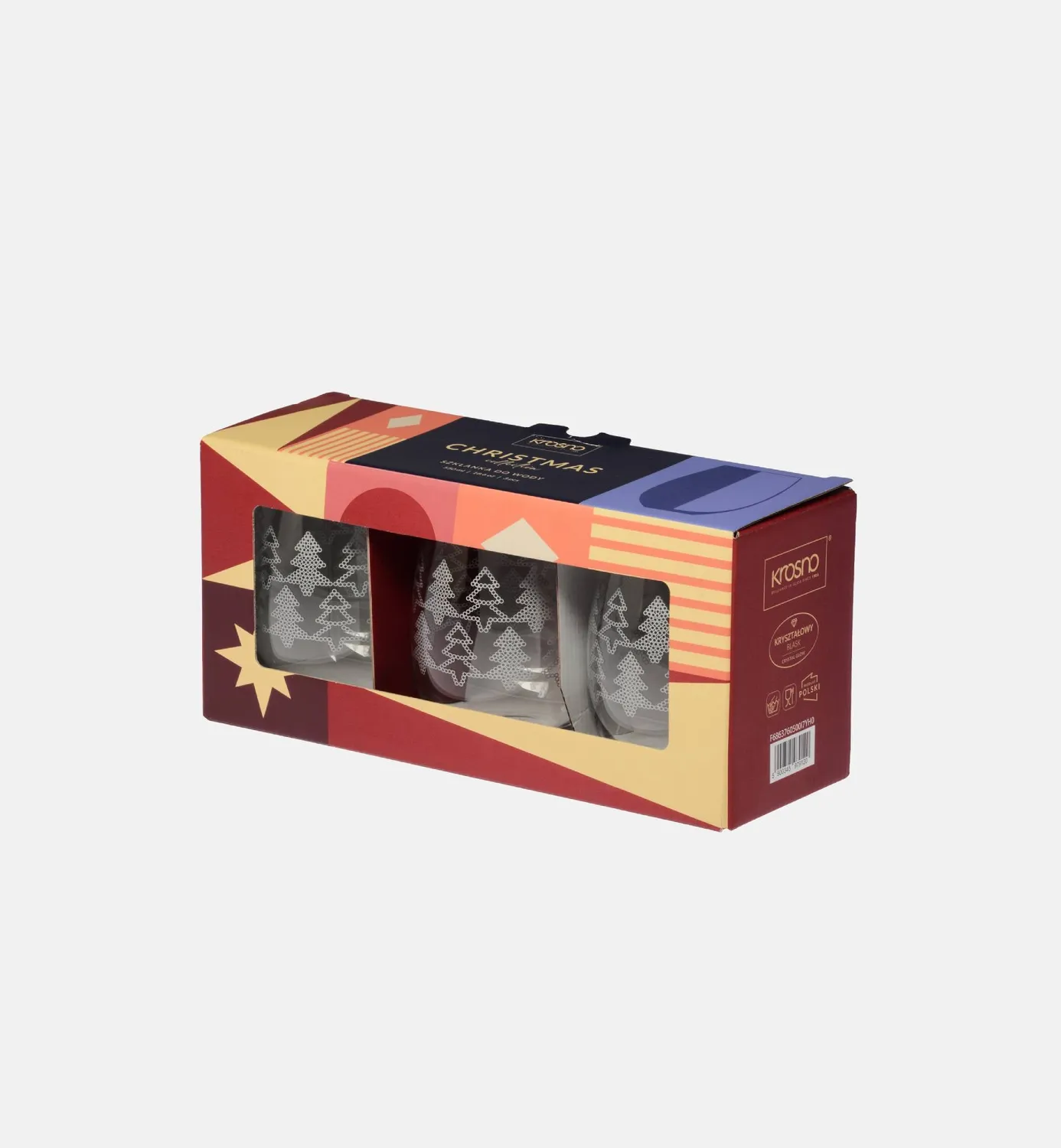 Krosno Christmas Collection vandglas 550 ml 3 stk juletræer