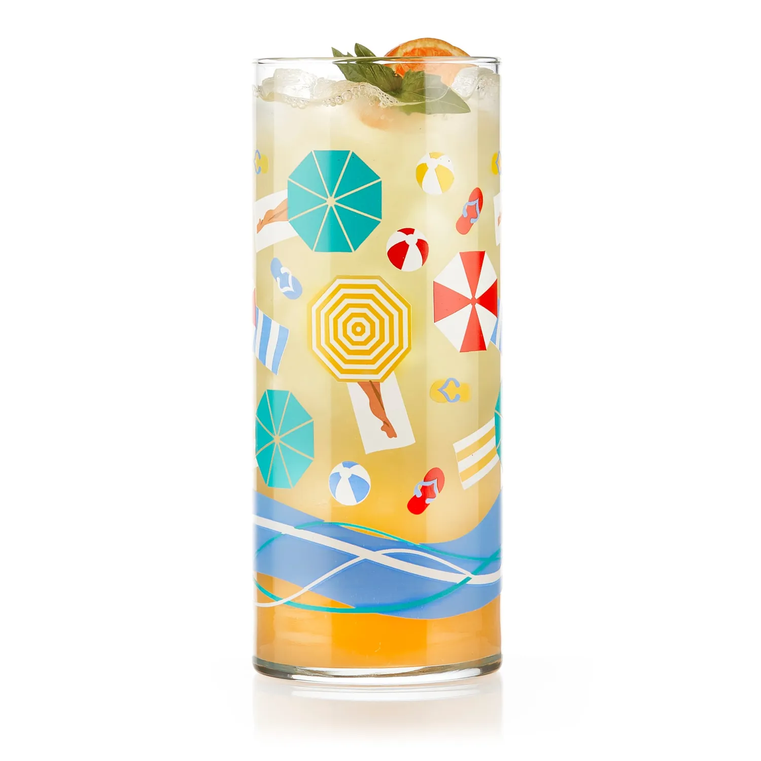 Libbey Vintage Beach coolerglas 16 oz 4-pak dekoreret