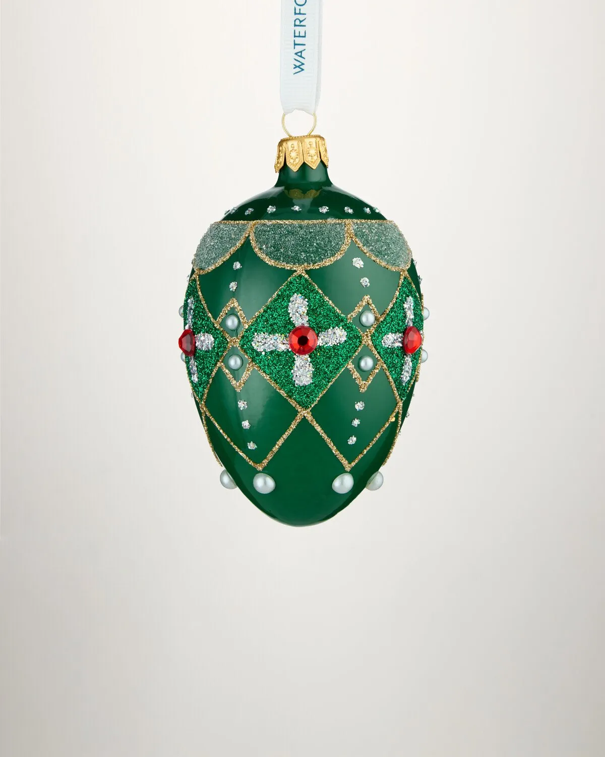Waterford Holiday Heirlooms Oval julekugle grøn rød