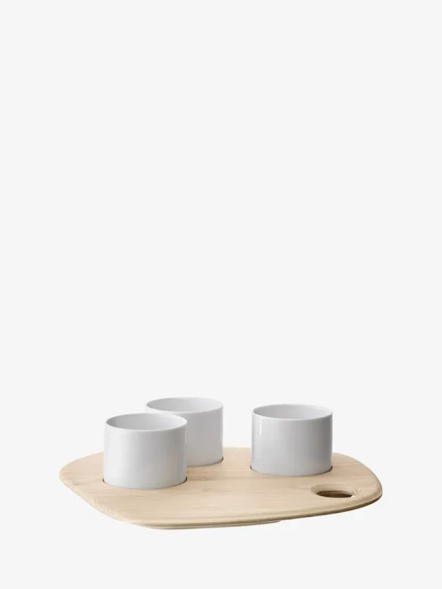 LSA Palette tapassæt askebræt porcelæn 4 skåle