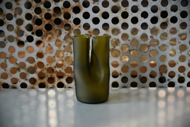Jesper Jensen Twin Bottleneck vase gulgrøn 14 cm