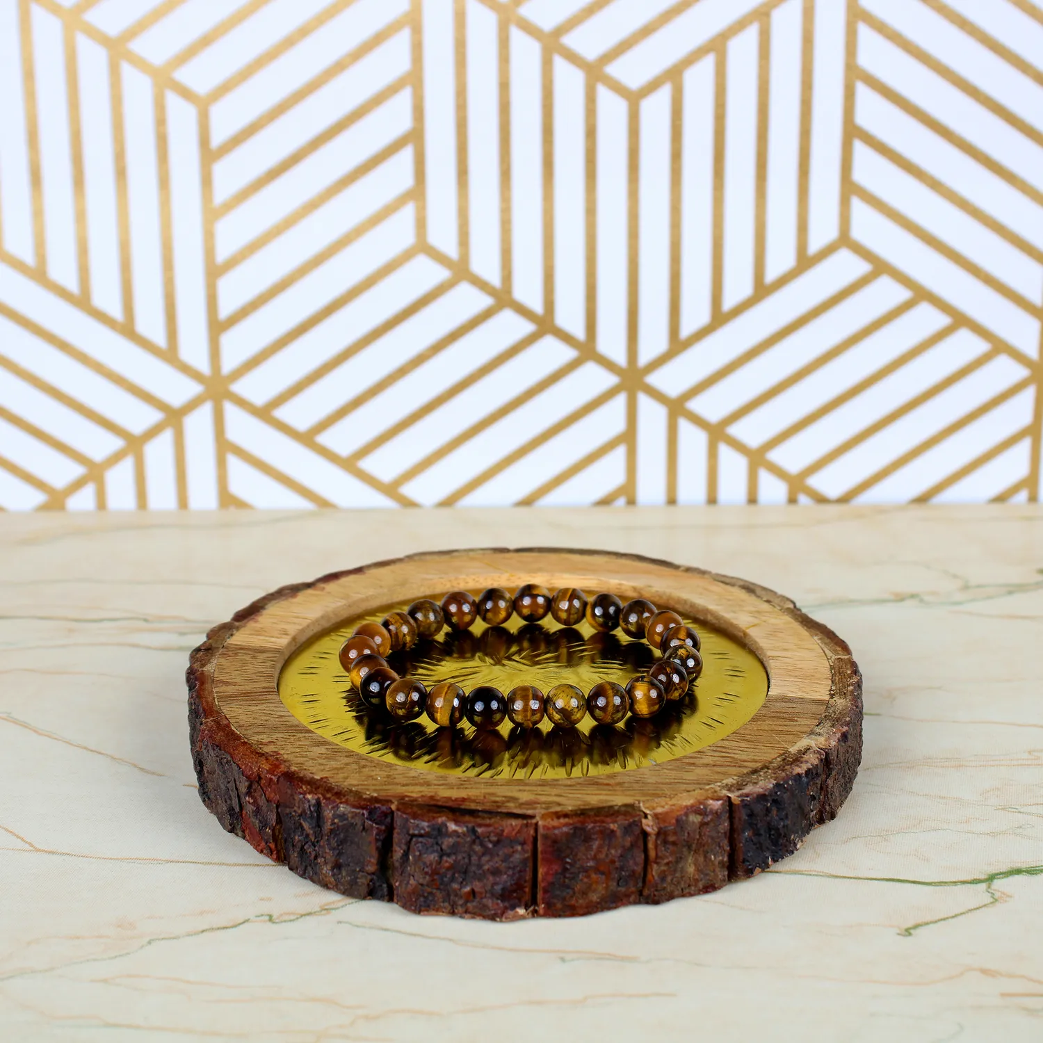 El'Cobre Tiger Eye armbånd 8mm tigerøje