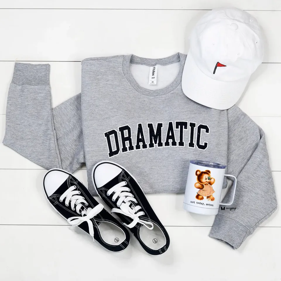 Mugsby Dramatic sweatshirt grå distressed S-3XL
