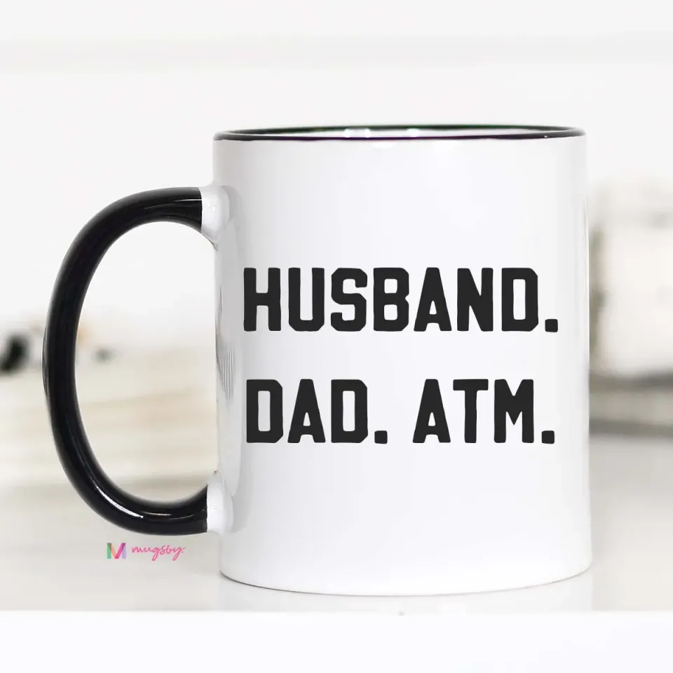Mugsby Husband Dad ATM kop 11 oz hvid keramik sjov