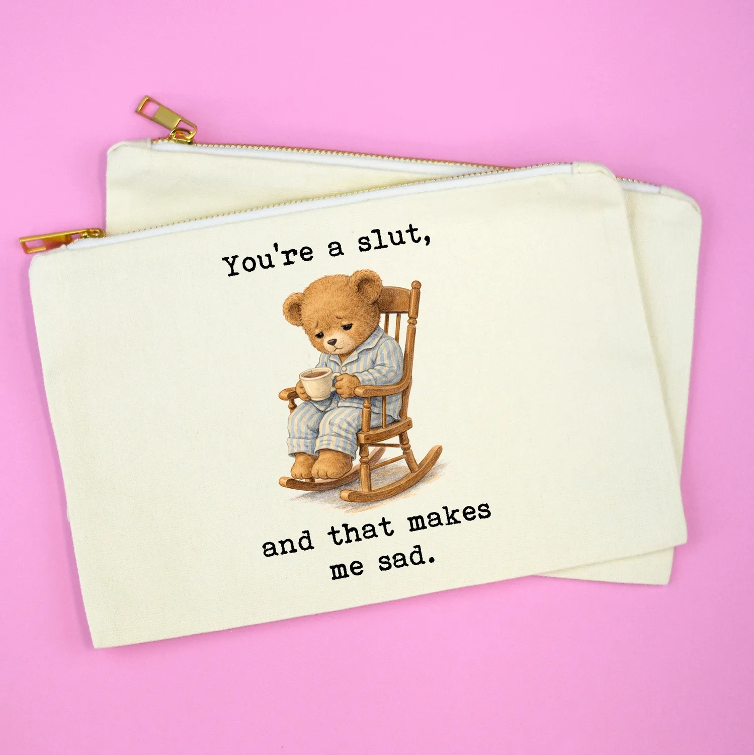 Mugsby You're a Slut makeup taske bomuld 25x18 cm