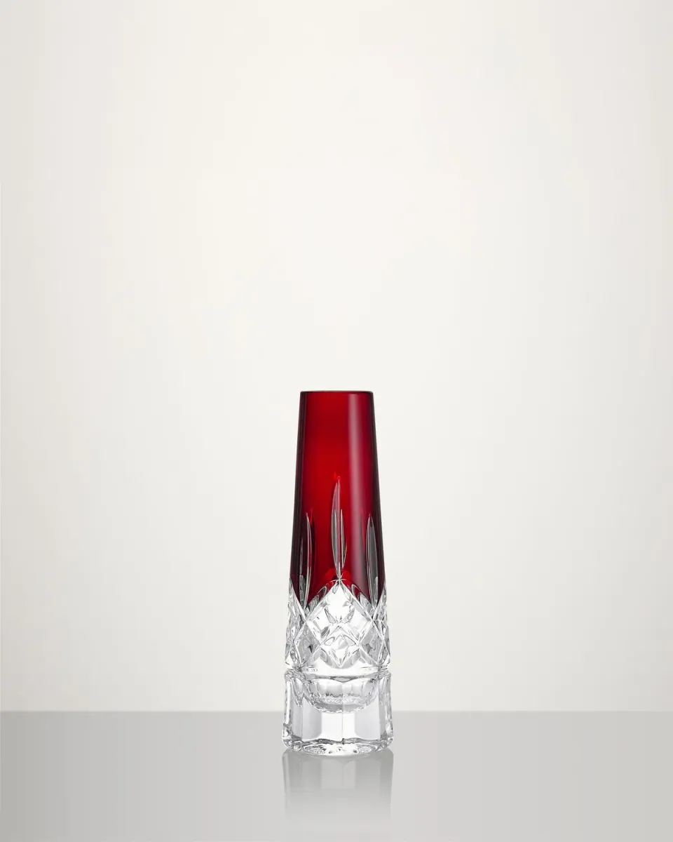 Waterford Lismore Red bud vase rød krystal 18 cm gave