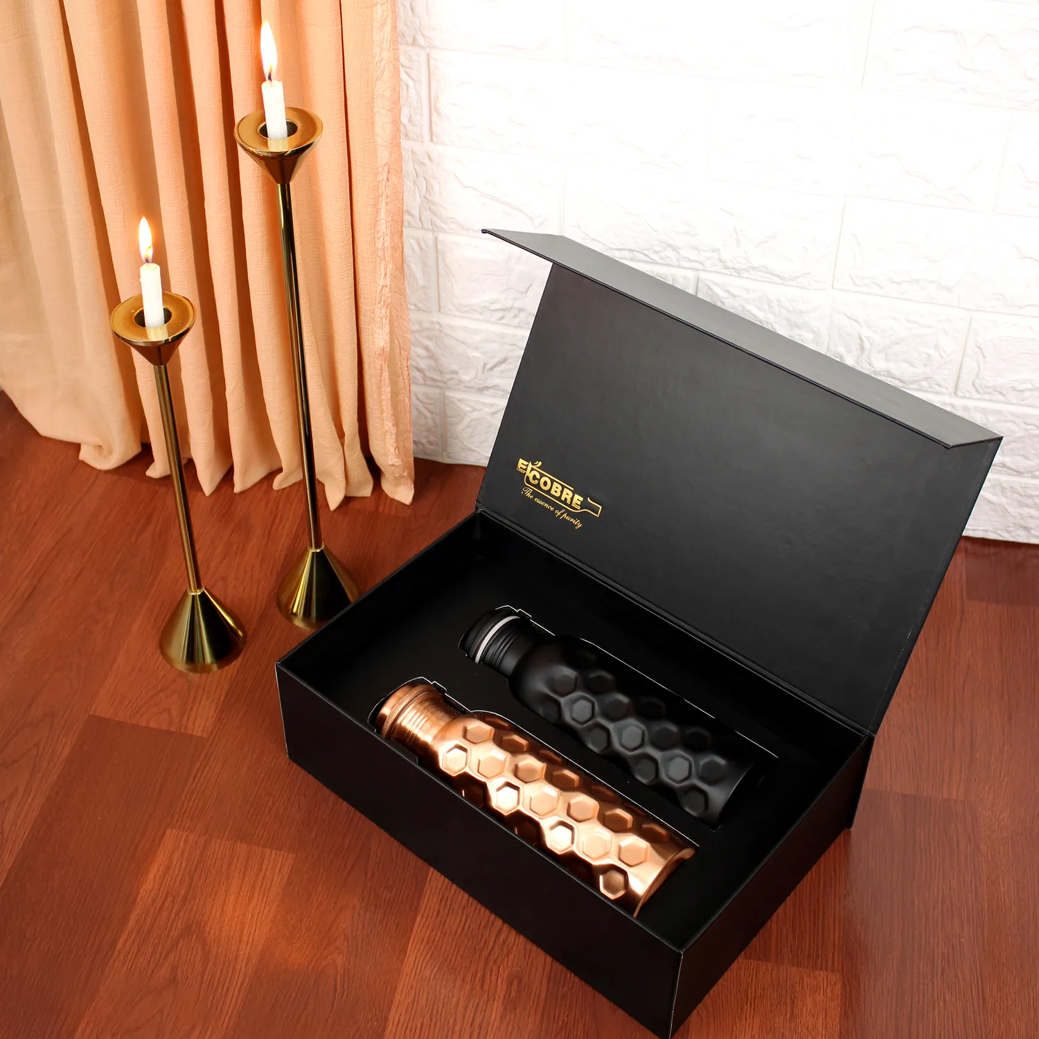 El'Cobre Diamond Flaske kobber duo sort 2 stk