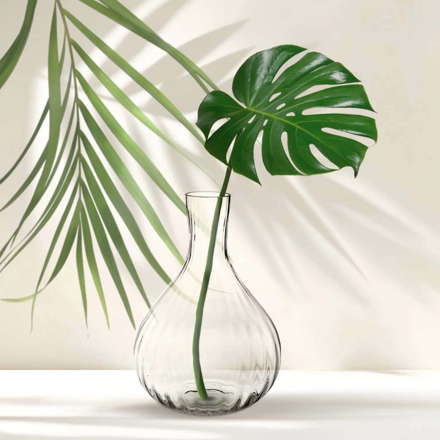 Krosno riflet flaskevase 47 cm klart glas