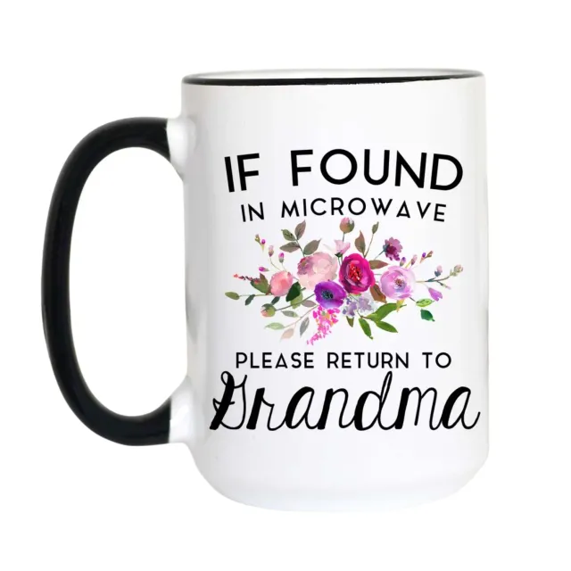 Mugsby Grandma kop hvid keramik 325 ml blomst