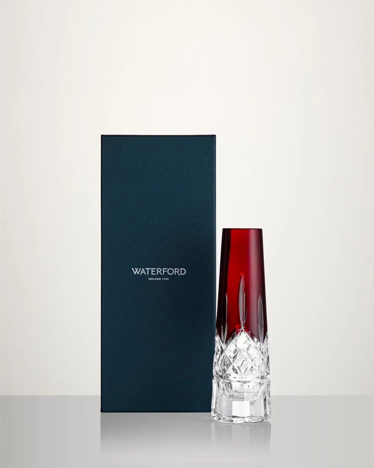 Waterford Lismore Red bud vase rød krystal 18 cm gave