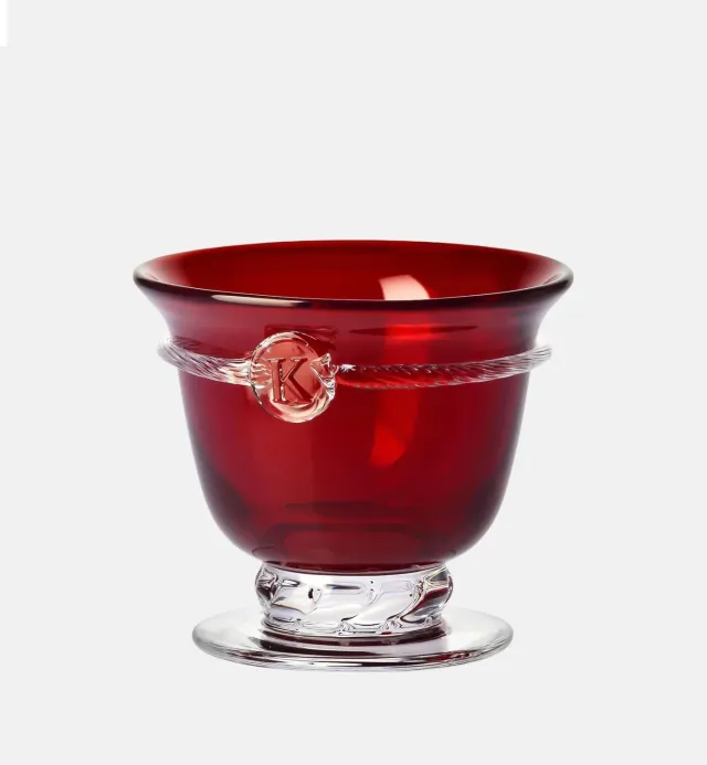 Krosno Aurelia serveringsskål på fod ruby 17,6 cm krystal