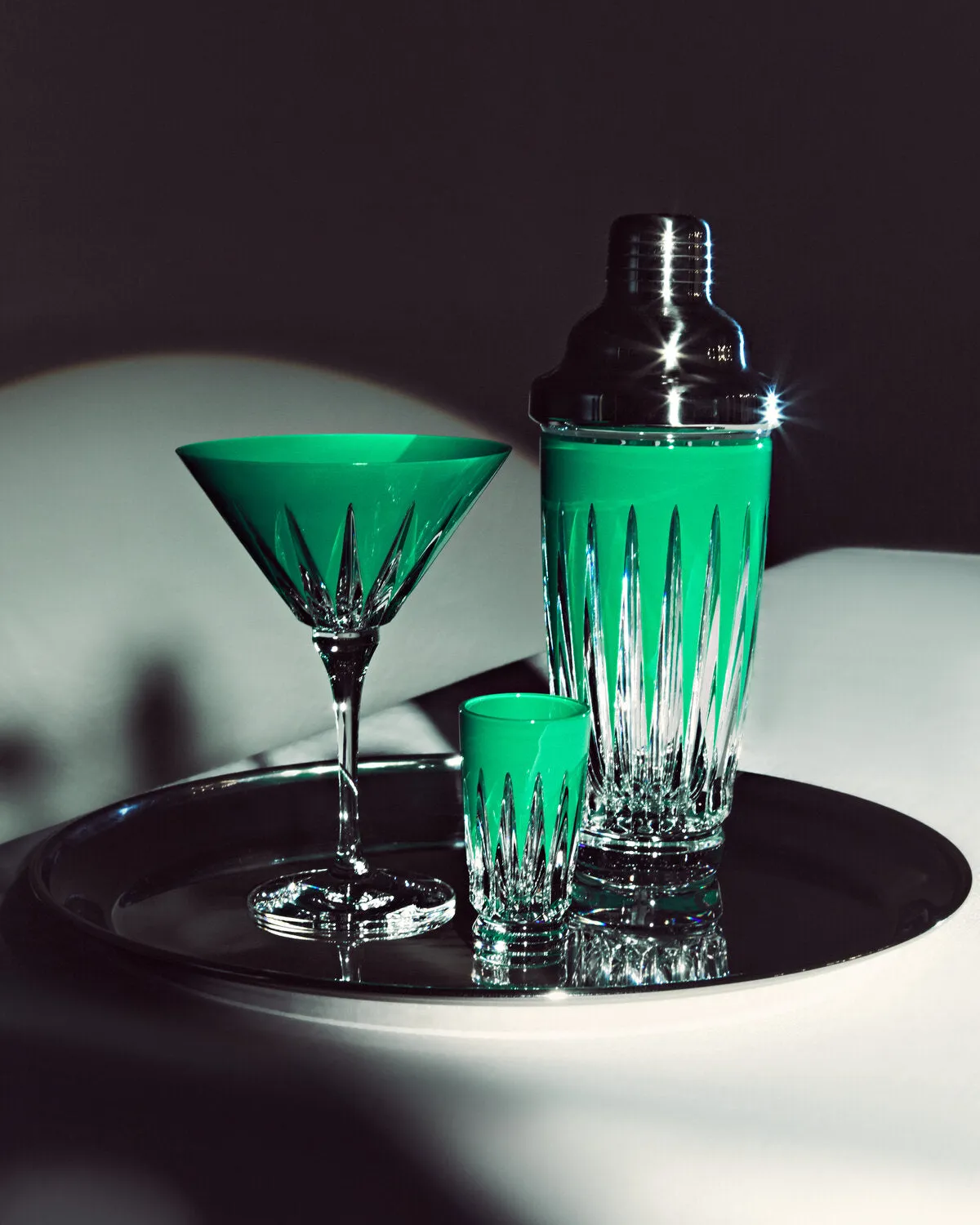 Waterford Firework Green shotglas 2 stk grøn krystal