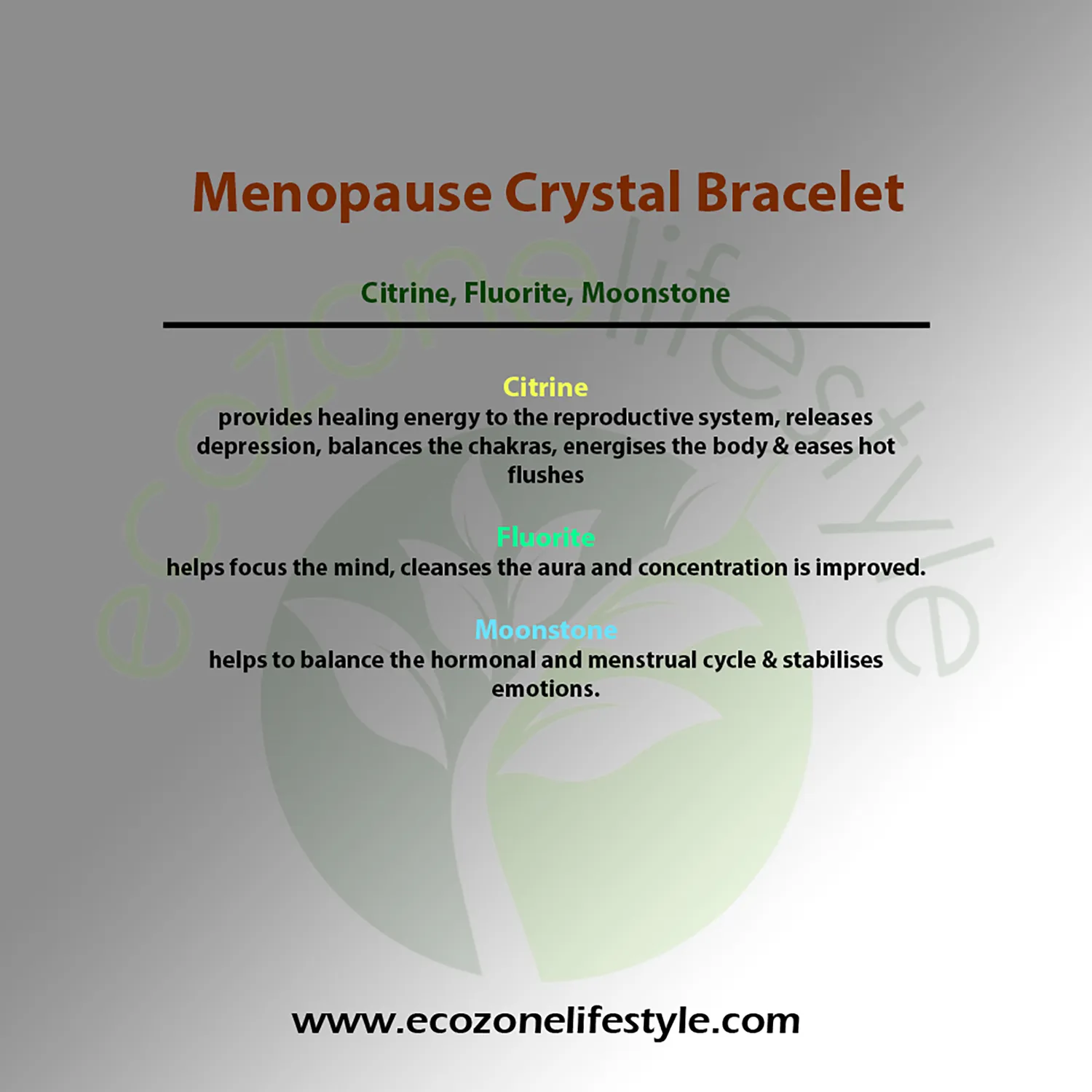 El'Cobre Menopause krystalarmbånd 8mm elastik