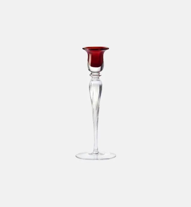 Krosno Heritage lysestage 25 cm rubin glasstage