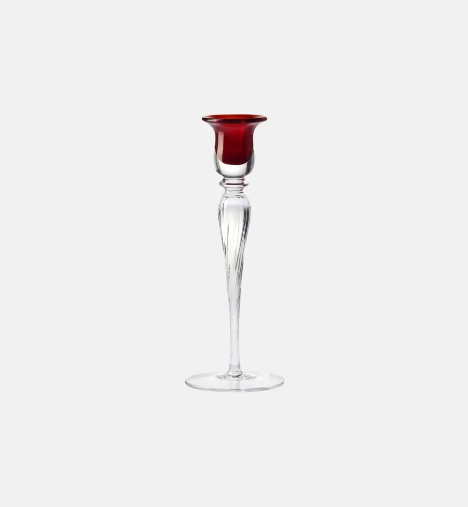 Krosno Heritage lysestage 25 cm rubin glasstage