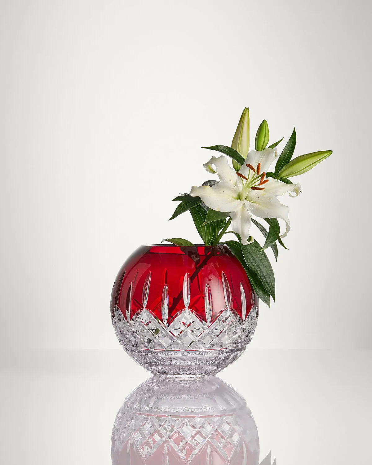 Waterford Lismore Red rosenskål rød krystal