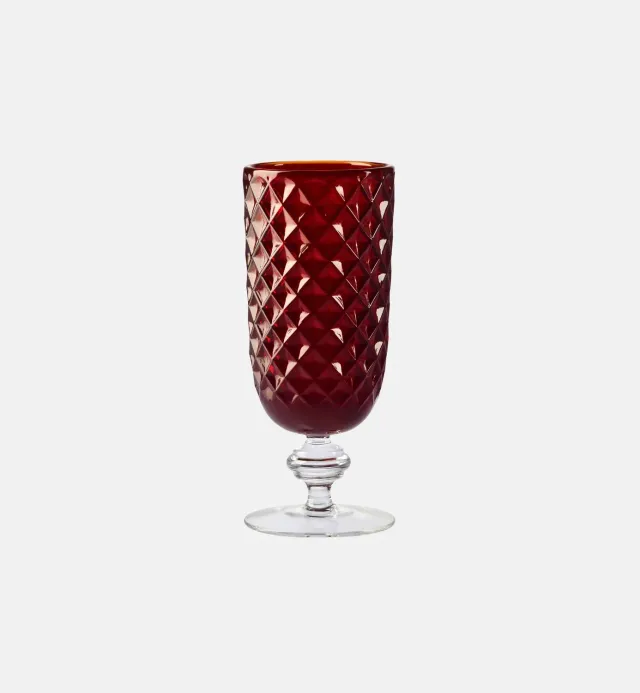 Krosno The Palace 9835 krystalvase rubin 26,5 cm facetslebet
