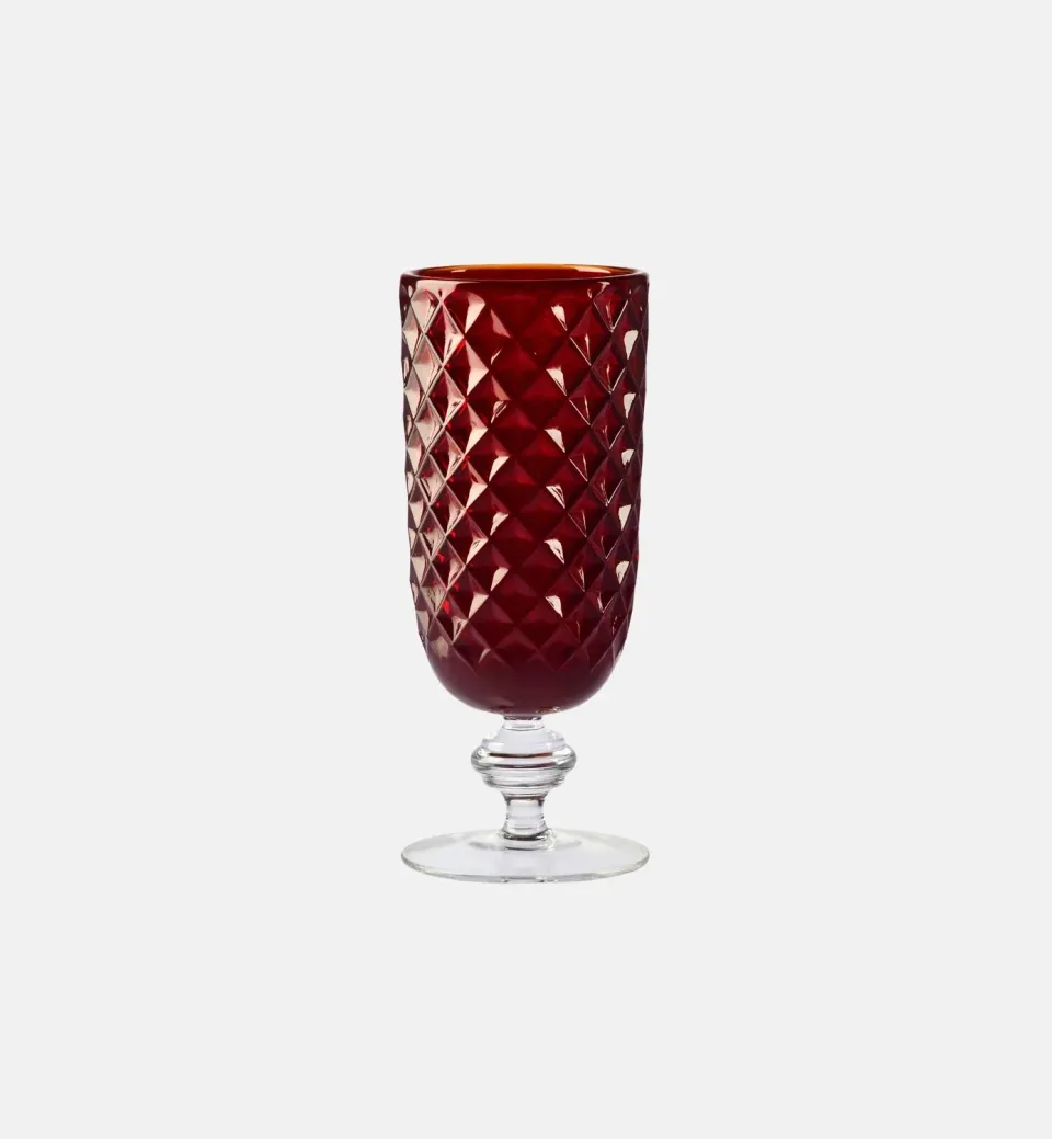 Krosno The Palace 9835 krystalvase rubin 26,5 cm facetslebet