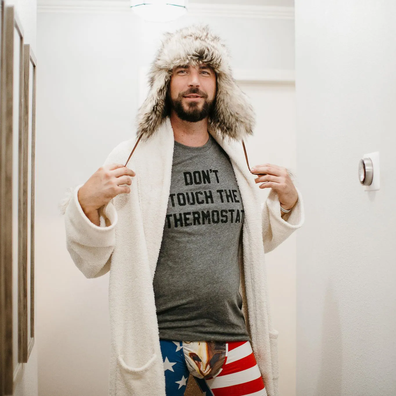 Mugsby Don't Touch Thermostat sweatshirt grå L