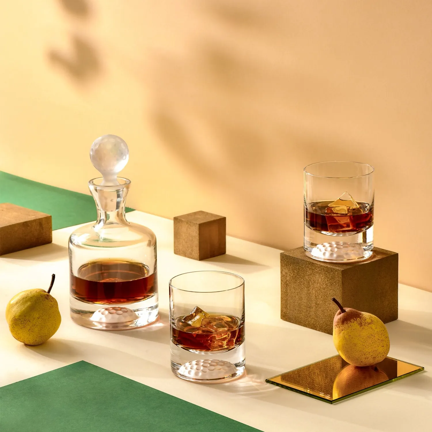 Krosno Golf whiskysæt 5 dele karaffel + 4 glas