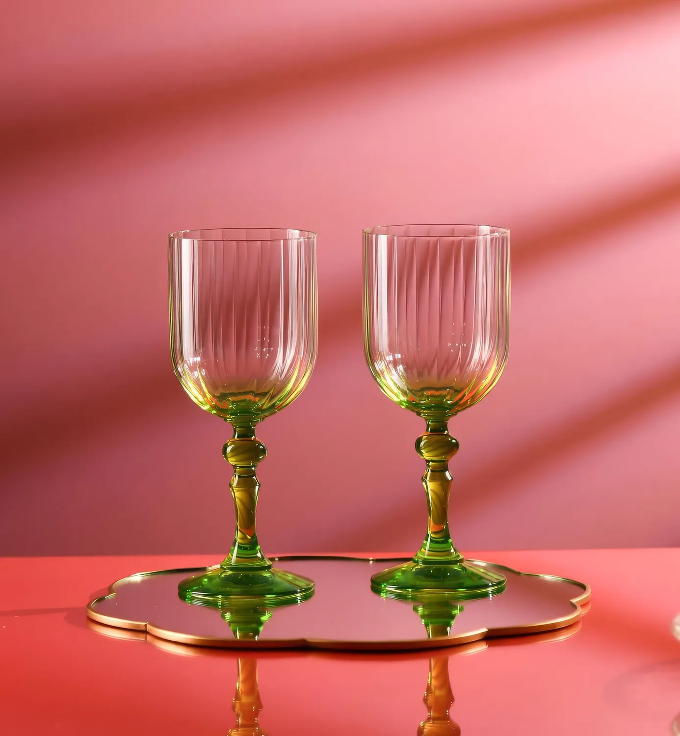 Krosno Ombré vinglas 300 ml grøn stilk