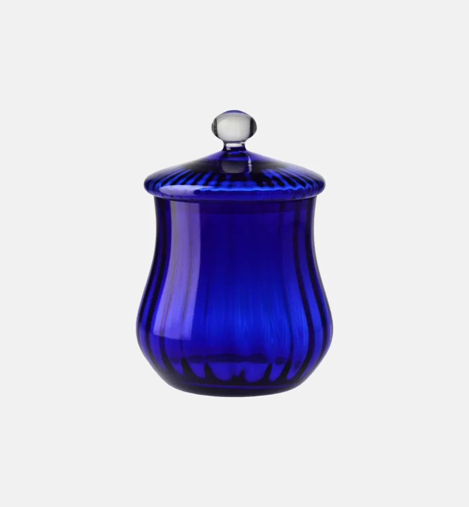 Krosno krukke med låg 30 cm cobalt glas