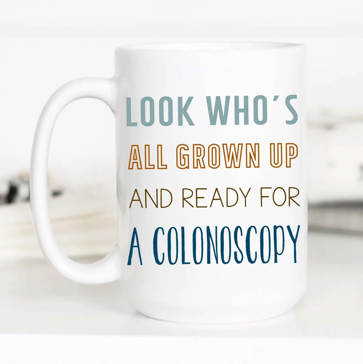 Mugsby All Grown Up colonoscopy krus hvid 325 ml